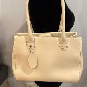 Wilsons Leather Cream Handbag with Dual Handles